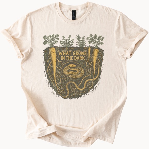 Gildan Tops - What Grows in the Dark Snake Coiled in Soil Cross-Section Tee